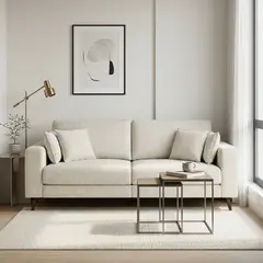 EXIT - Sofá 3 Cuerpos Tapiz Lino Beige - Navarra