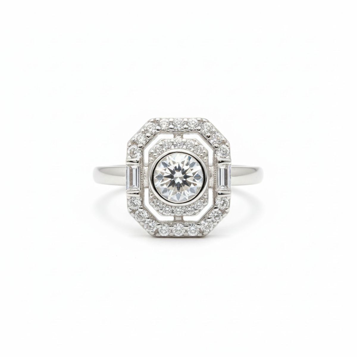 JOYAS LANDEROS - Anillo Vintage Halo Circones Plata 925