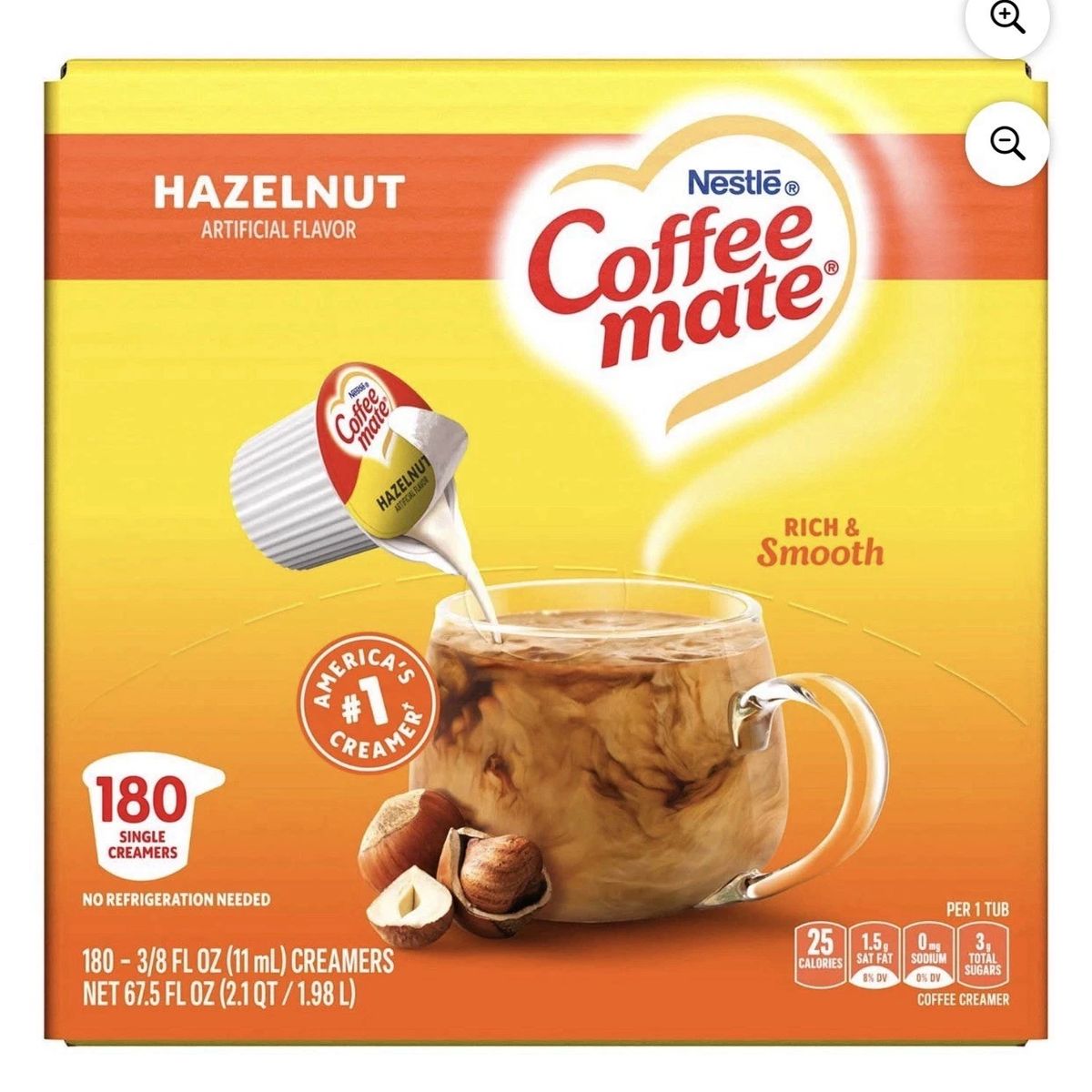NESTLE - Crema para Café Individual Avellana Coffee-Mate Nestle 180 x 11 ml