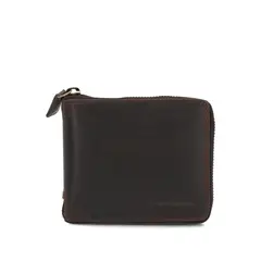 HUSH PUPPIES - Billetera Cuero Hombre St Gray Zip Café