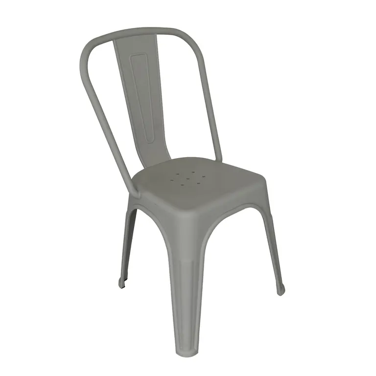 Silla Plastico Apilable Deco Aska Gris