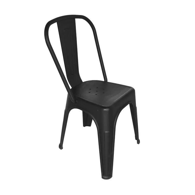 Silla Plastico Apilable Deco Aska Negra ...