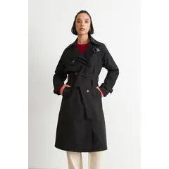 NICOPOLY - Trench Clásico Doble Botonadura Negro