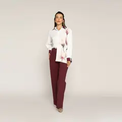 LUDOVICA - Blusa Martina Magnolia Ajustada Cuello V Manga Larga