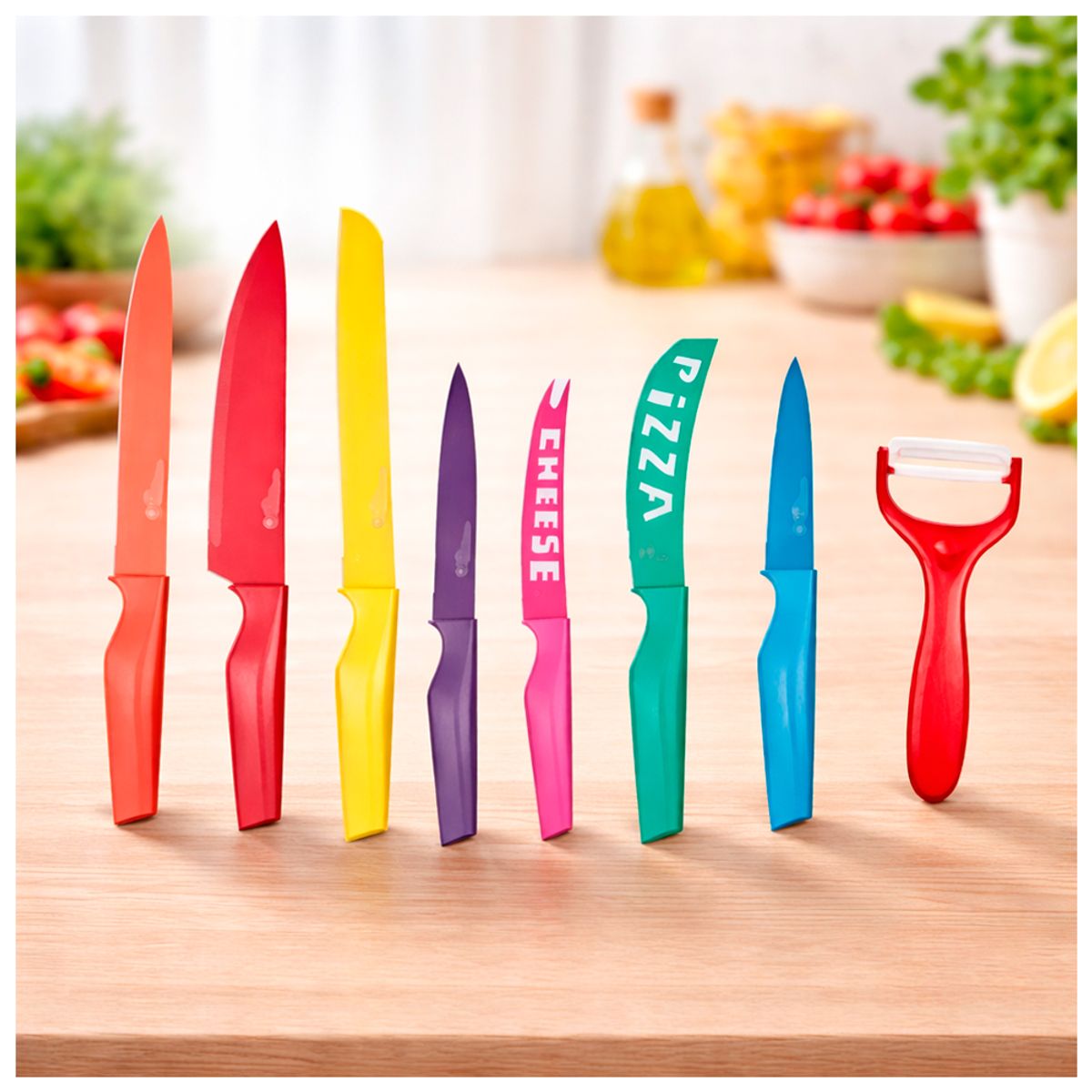 IRM - Set de Cuchillos de cocina Multiuso & Pelador  8pcs Colores