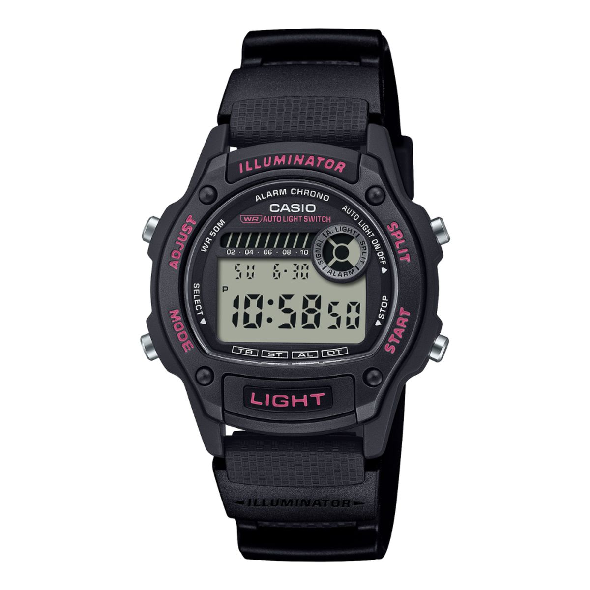 CASIO - RELOJ CASIO W-220H-1A2VDF ILLUMINATOR NEGRO ROJO HOMBRE