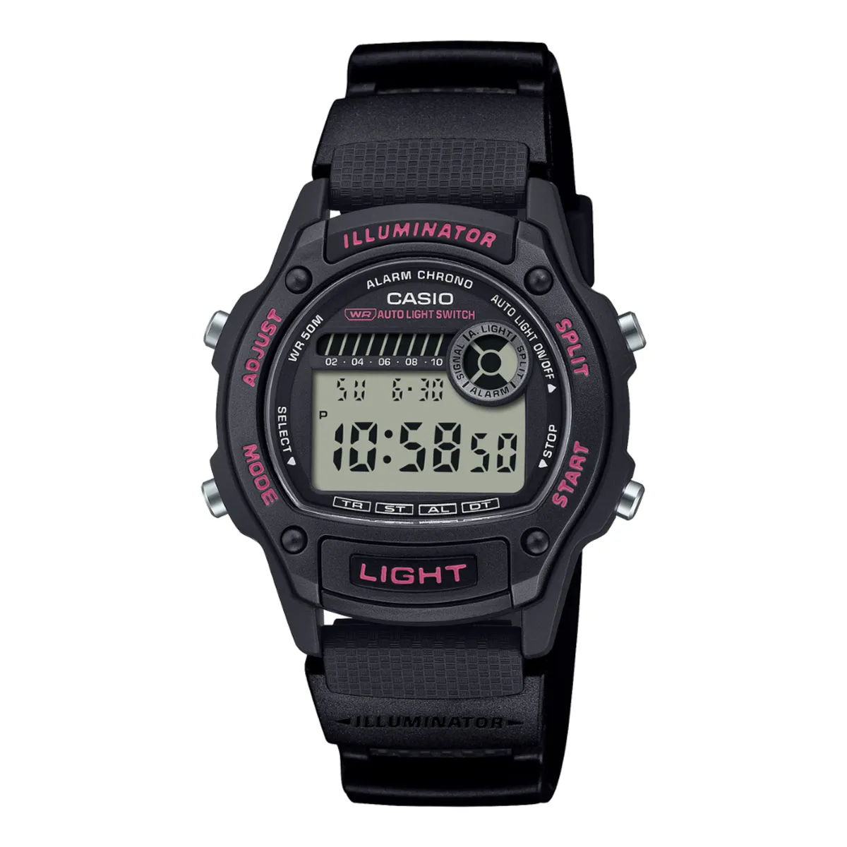 CASIO - RELOJ CASIO W-220H-1A2VDF ILLUMINATOR NEGRO ROJO HOMBRE