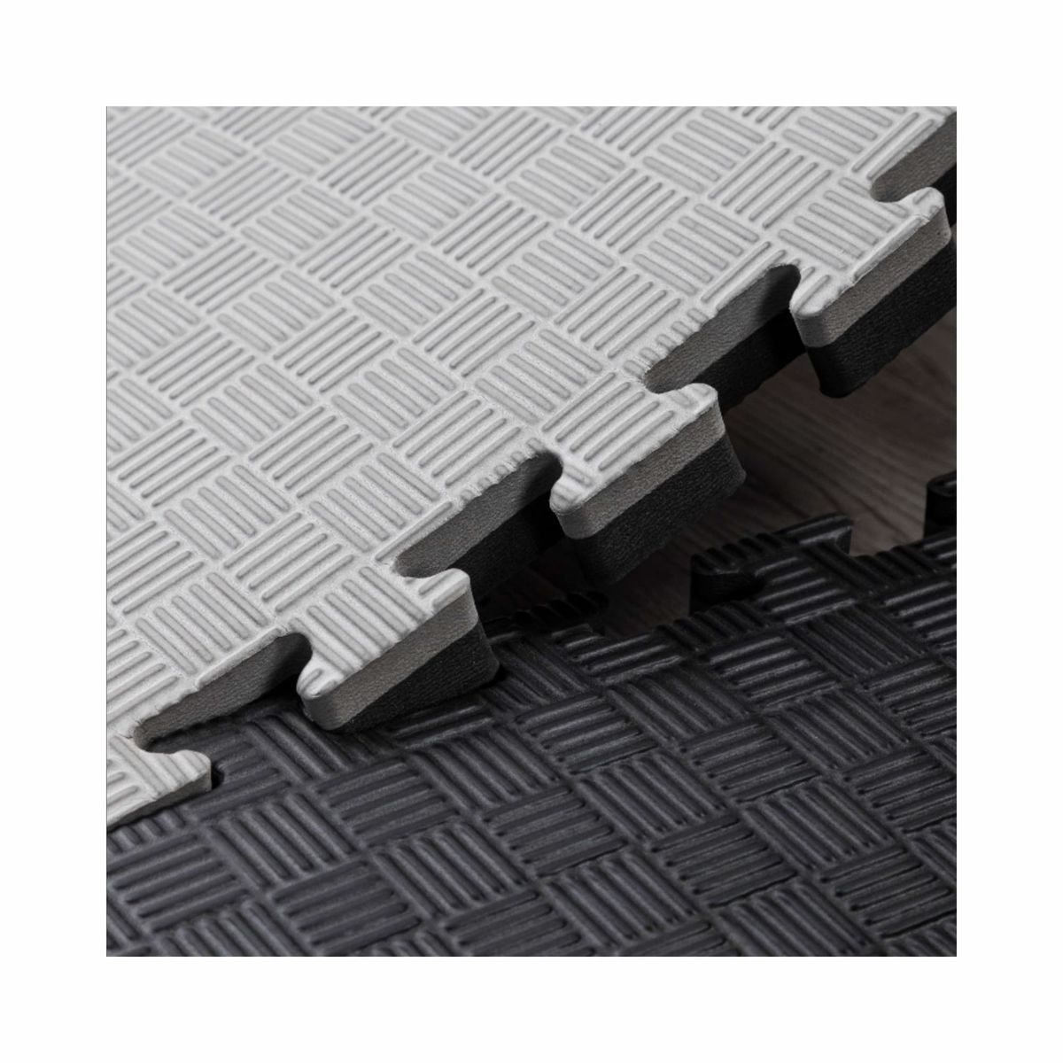 GENERICO - Tatami Bicolor Gris Negro 3 cm Piso EVA Tipo Puzzle