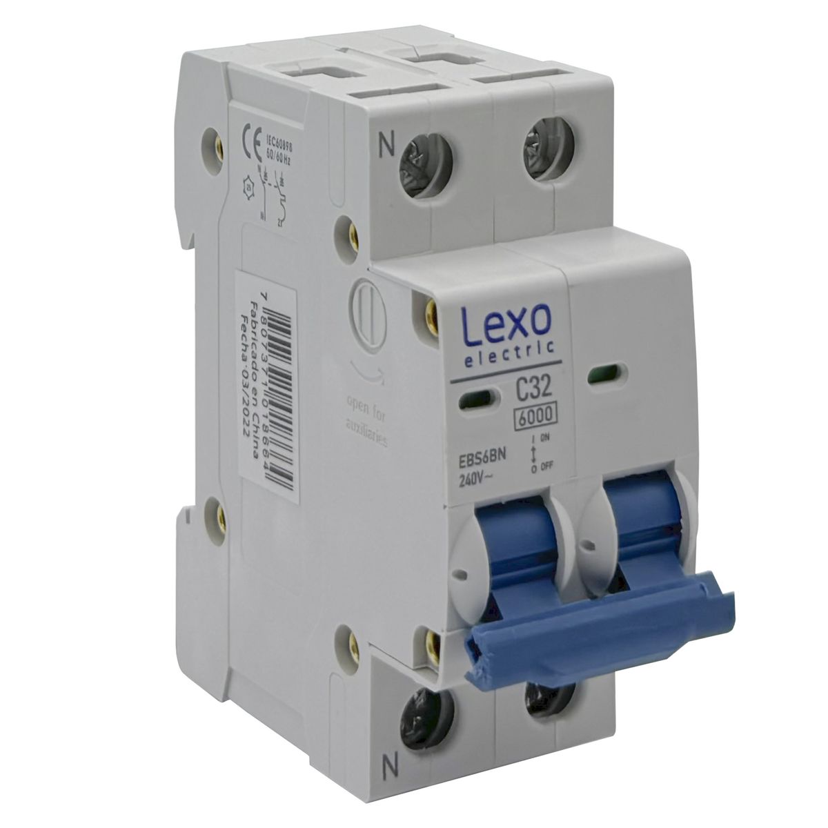 LEXO - Interruptor Automático Bipolar 2p 32a 2x32a 6ka Curva C - Lexo