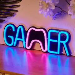 GENERICO - Letrero Led Neon Gamer Mando Luminoso