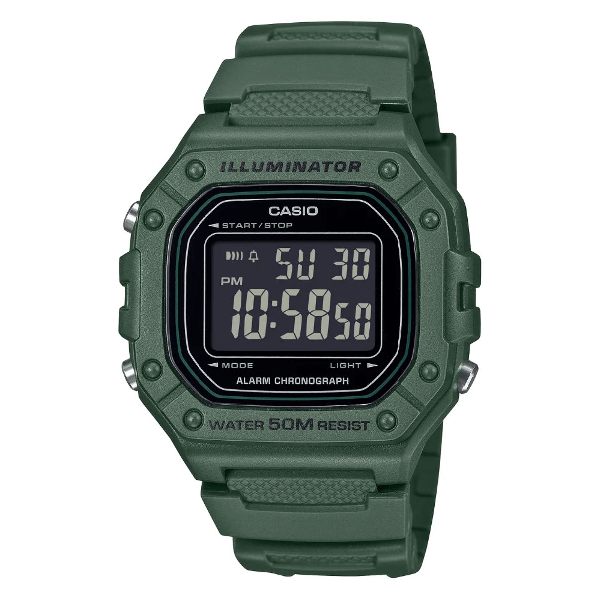 CASIO - RELOJ CASIO W-218H-3BVDF ILLUMINATOR DIGITAL VERDE HOMBRE