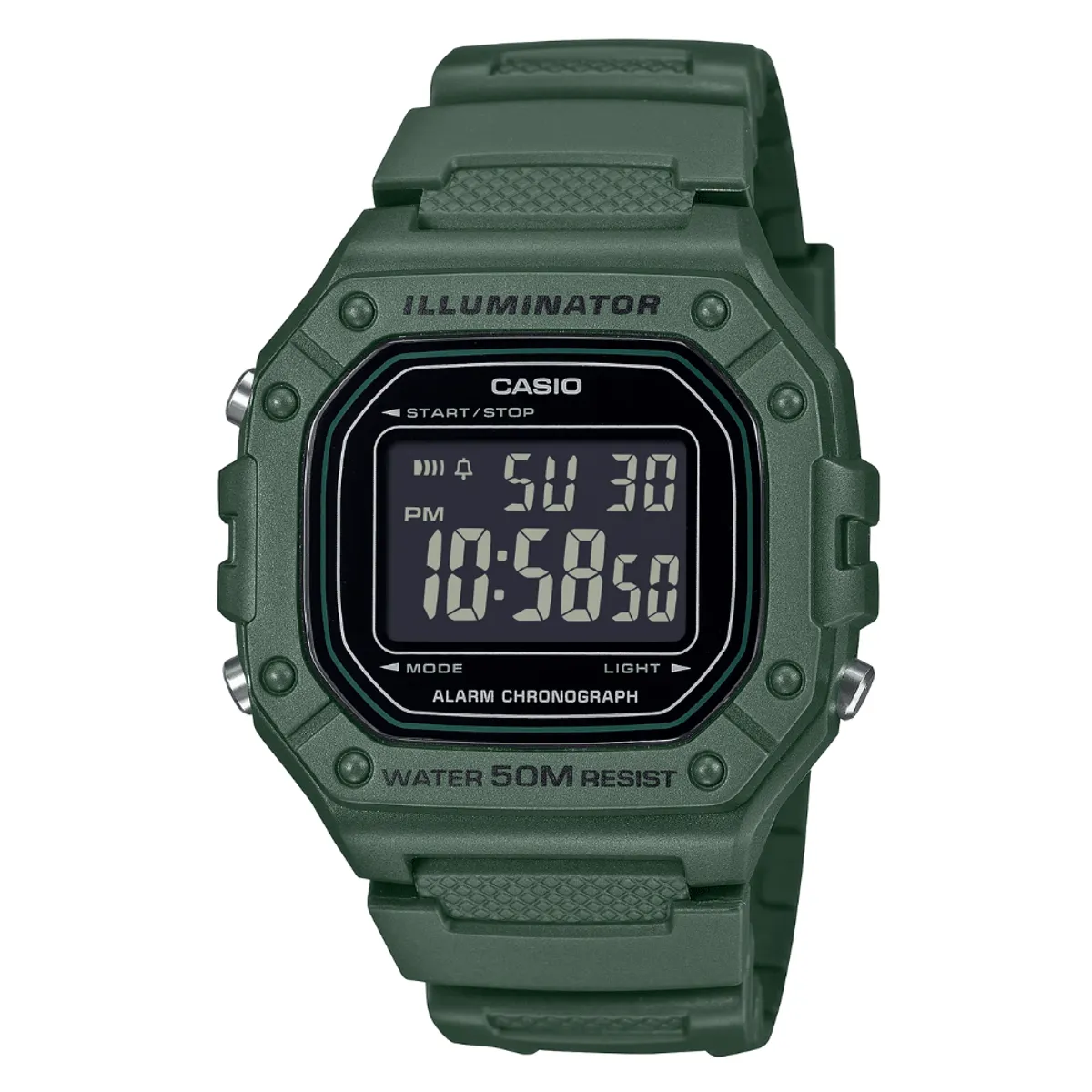 CASIO - RELOJ CASIO W-218H-3BVDF ILLUMINATOR DIGITAL VERDE HOMBRE