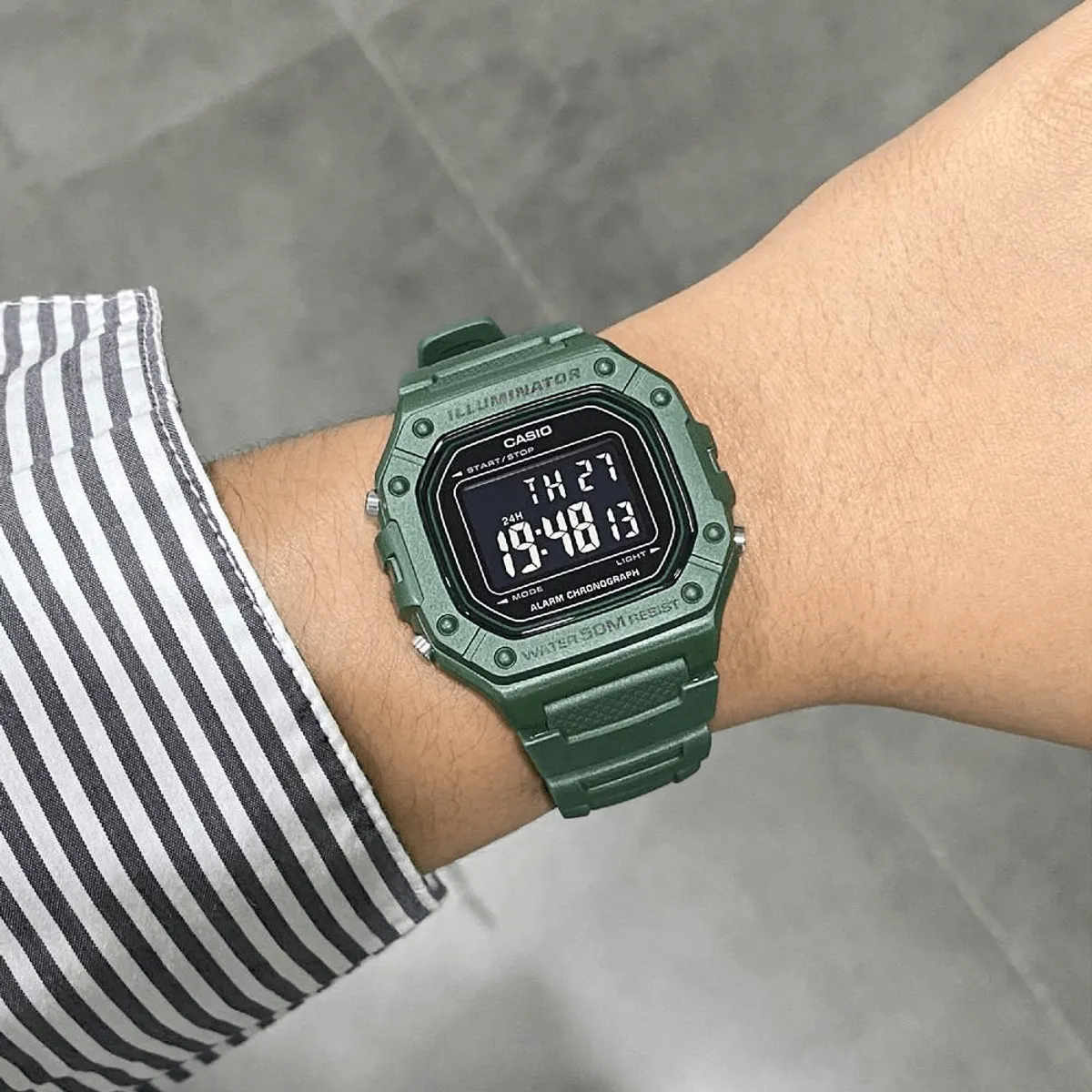CASIO - RELOJ CASIO W-218H-3BVDF ILLUMINATOR DIGITAL VERDE HOMBRE