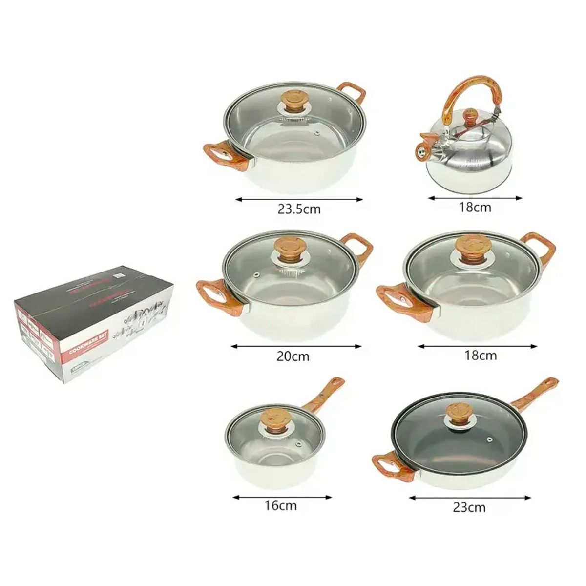 IRM - Set Ollas Antiadherente Juego De Ollas con Tapa & Tetera Bateria de Cocina