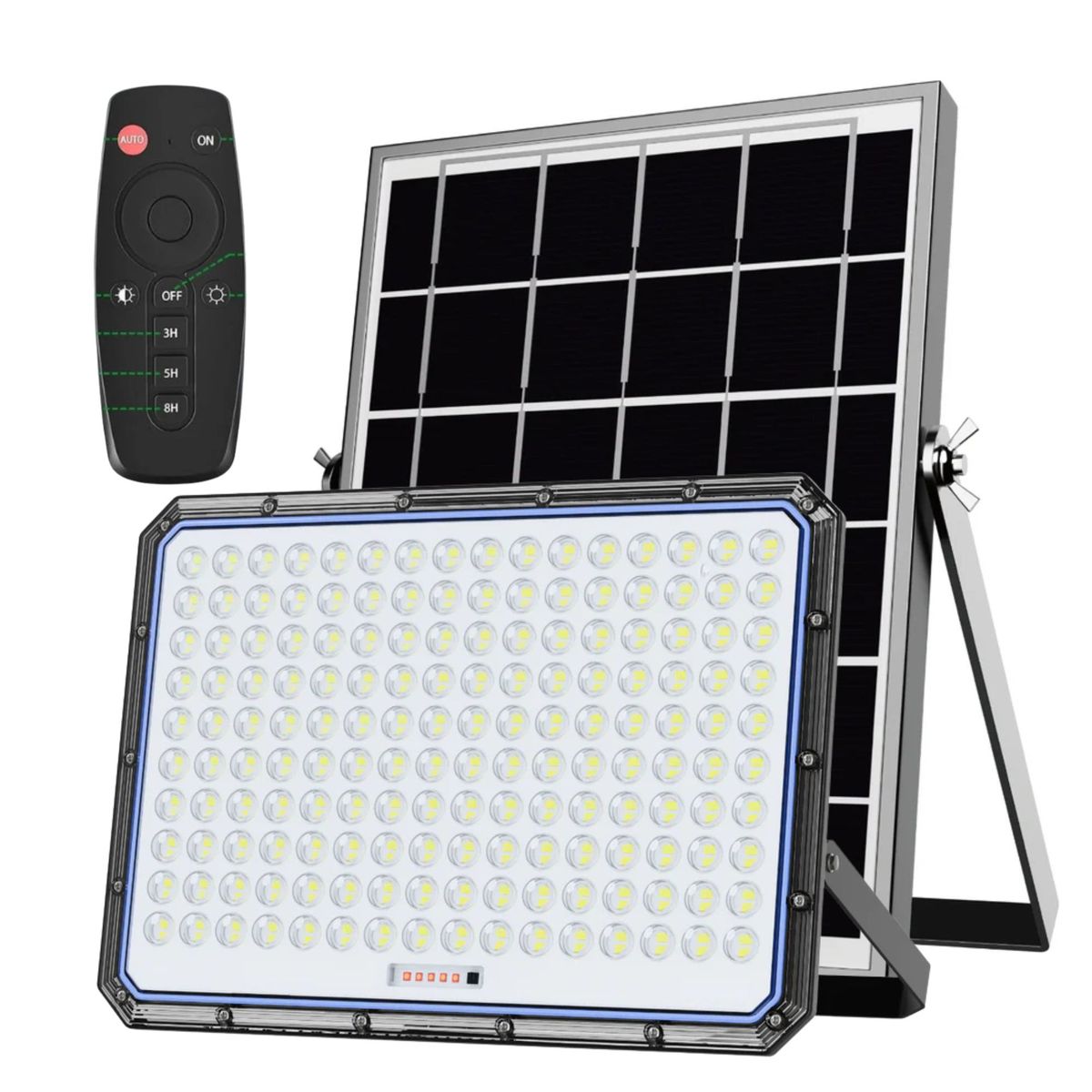 BAZUCA - Foco Reflector Solar LED 5000W Exterior  + Panel Solar + Control Remoto IP67