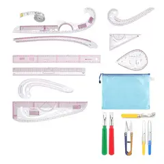 GENERICO - Reglas De Costura Sastre Y Cortador 17 Piezas Diseño Gráfico BELUG