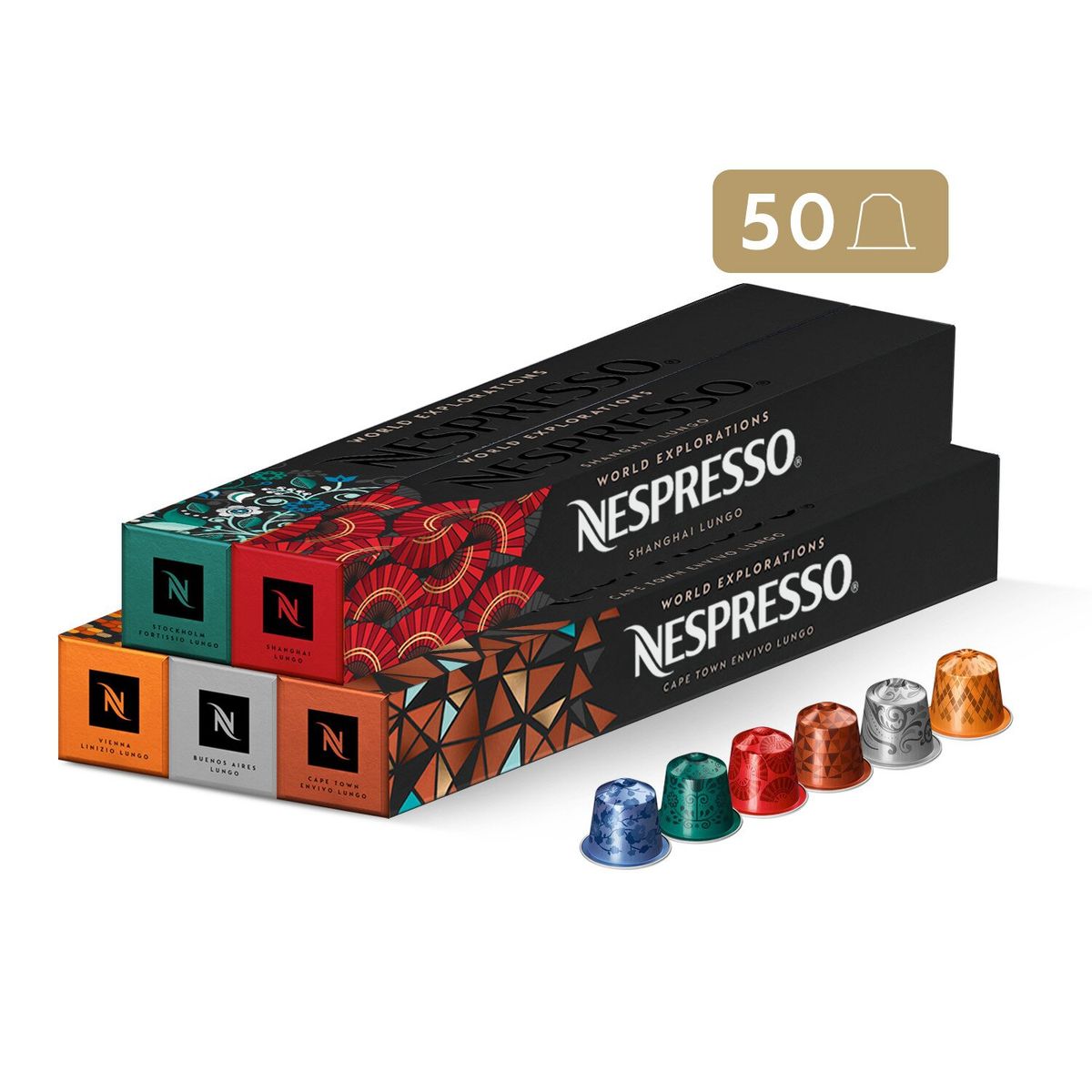 NESPRESSO - Cápsulas De Café Pack Lungo World Explorations -50