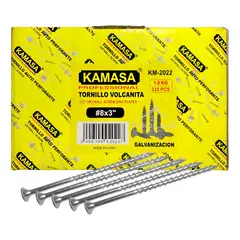 KAMASA - Caja Tornillo Vulcanita 8x3 Zincado 1kg 235pcs