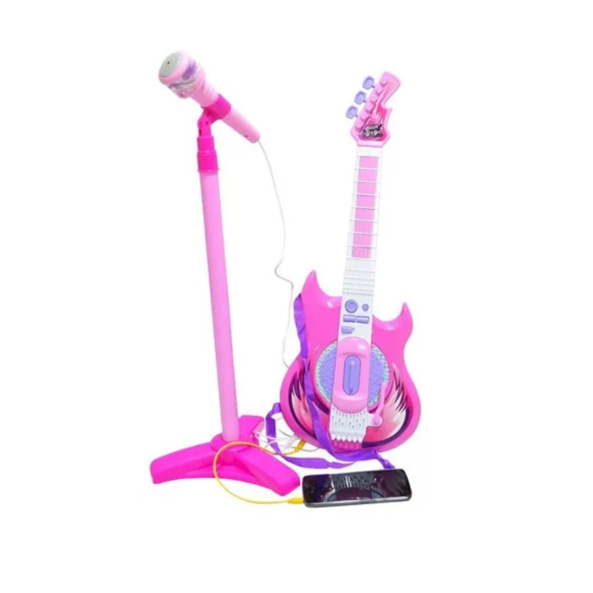GENERICO - Guitarra De Juguete Electronica Microfono Conexion Mp3