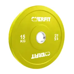 OVERFIT - Disco de Pesa Olimpica Goma 15kg Antideslizante 50mm Gym