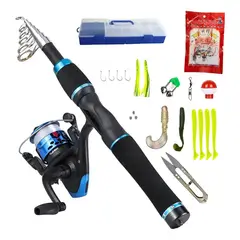 GENERICO - Set Pesca Caña De Pescar Telescopica Mosquero Carrete Pesca BELUG