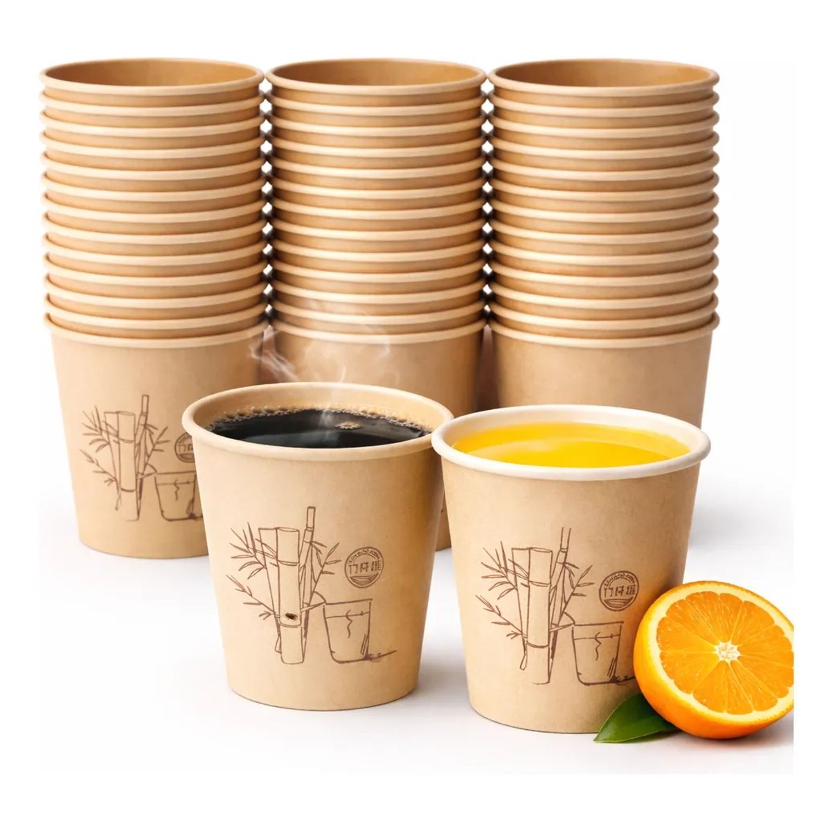 GENERICO - 100 Vasos Cafe Modelo Desechable Eventos Oficina Llevar 9oz
