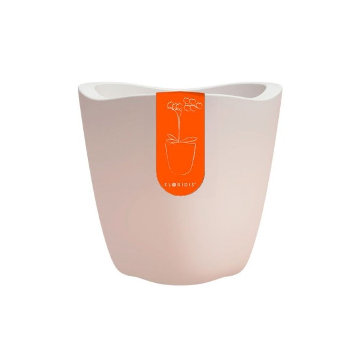 FLORIDIS - MACETERO BLANCO MODELO TRYAS JARDIN 18CM ALTO.