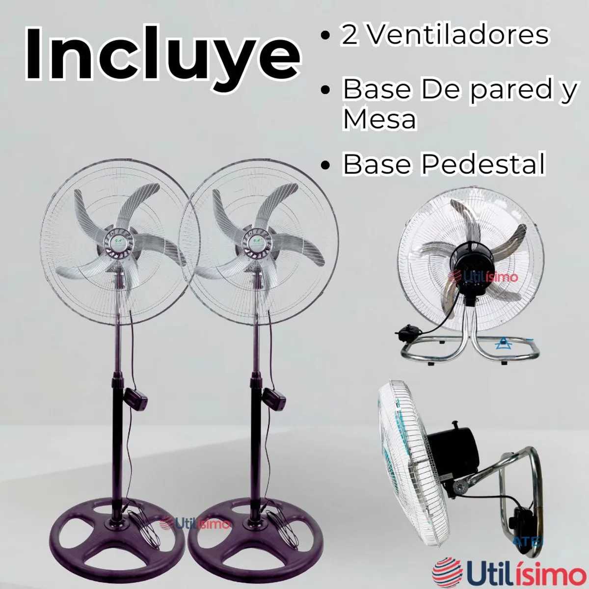 LINE - Pack 2 Ventiladores 3 En 1 Alta Potencia 18 Hogar y Oficina