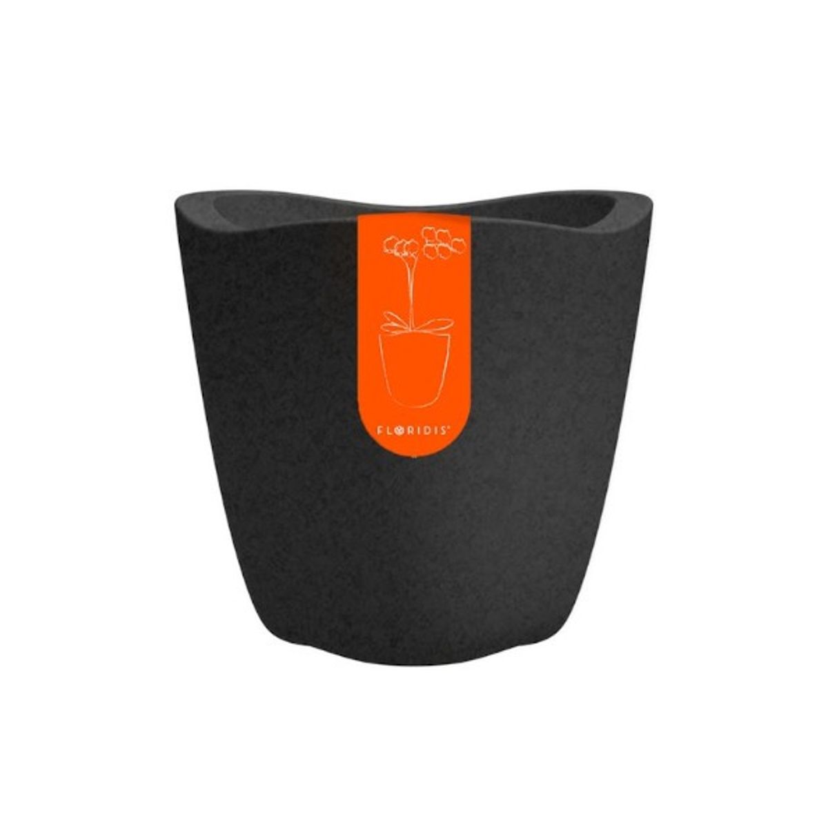 FLORIDIS - MACETERO NEGRO MODELO TRYAS JARDIN 18CM ALTO