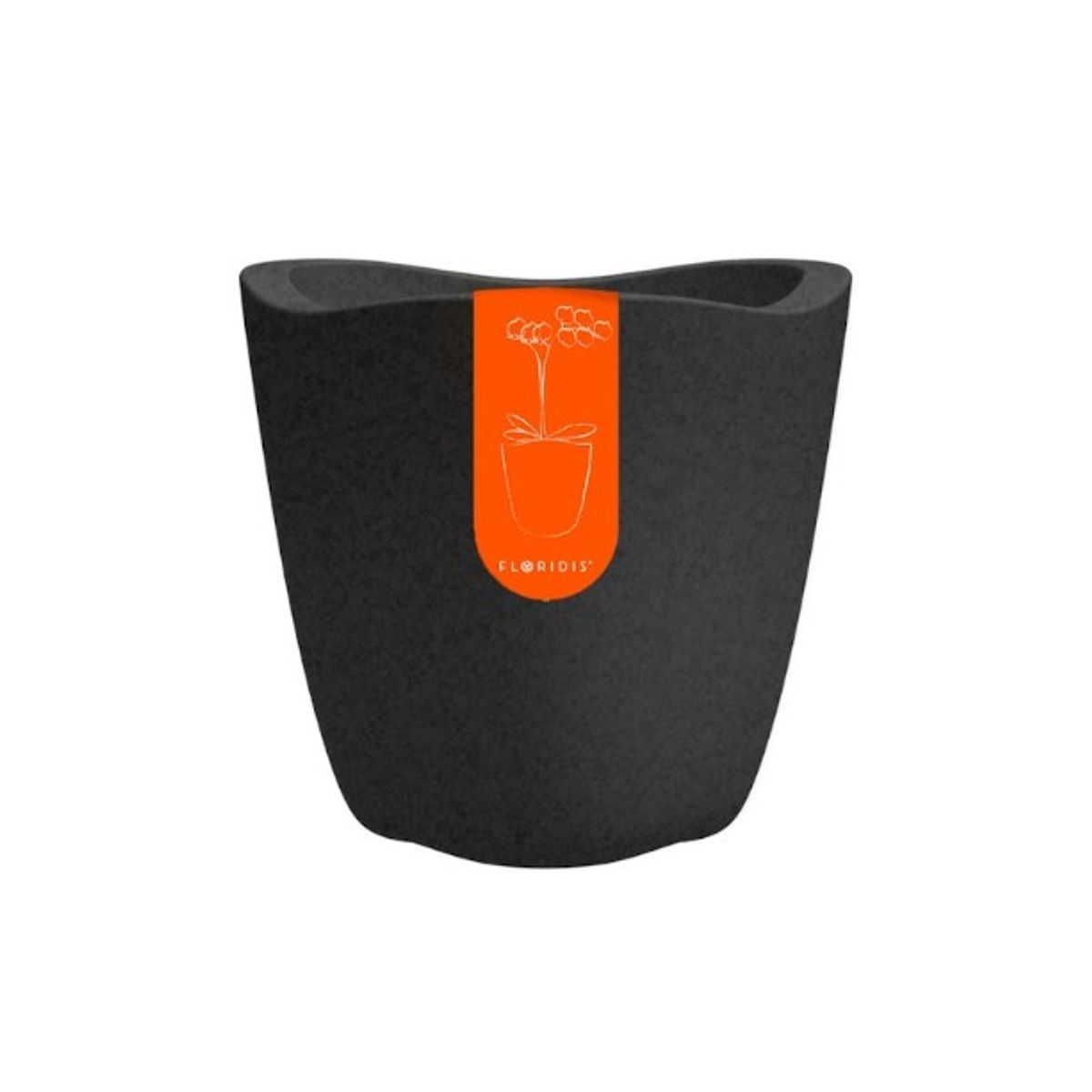 FLORIDIS - MACETERO NEGRO MODELO TRYAS JARDIN 18CM ALTO