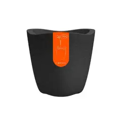 FLORIDIS - MACETERO NEGRO MODELO TRYAS JARDIN 18CM ALTO