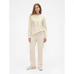 GAP - Pantalón Mujer Buzo Logo Beige