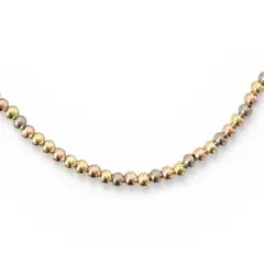 GENERICO - Collar esferas Tricolor oro-plata-rosé enchapado en Oro 18k