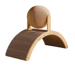 GENERICO - Rascador Y Juguete Para Gatos Arco Y Bola Vertical Marrón BELUG