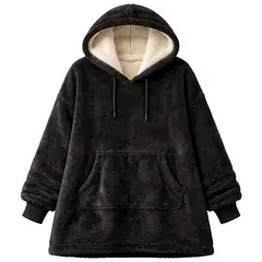 MOVI - Polerón Sherpa Oversize con Capucha Unisex Invierno