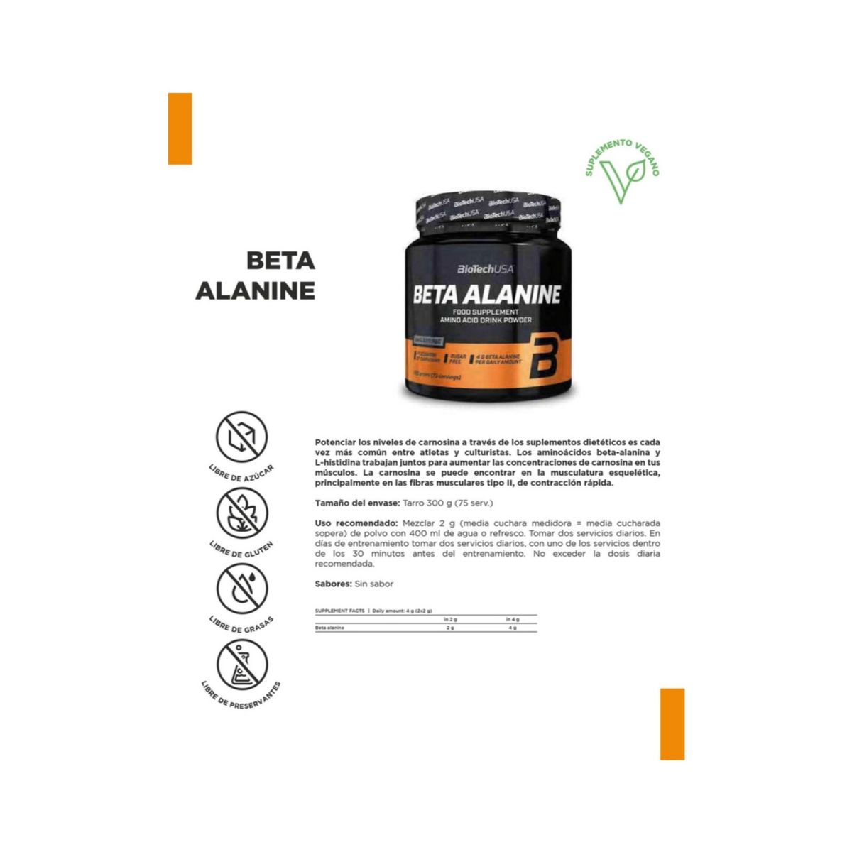 BIOTECH USA - Beta Alanina 300 gr BiotechUSA