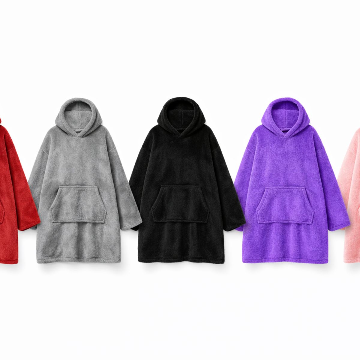 MOVI - Polerón Sherpa Oversize con Capucha Unisex Invierno - Color  Negro