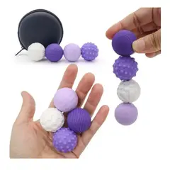 GENERICO - Set 4 Esferas Magnéticas Antiestrés De Goma Juguete De Calma Violeta
