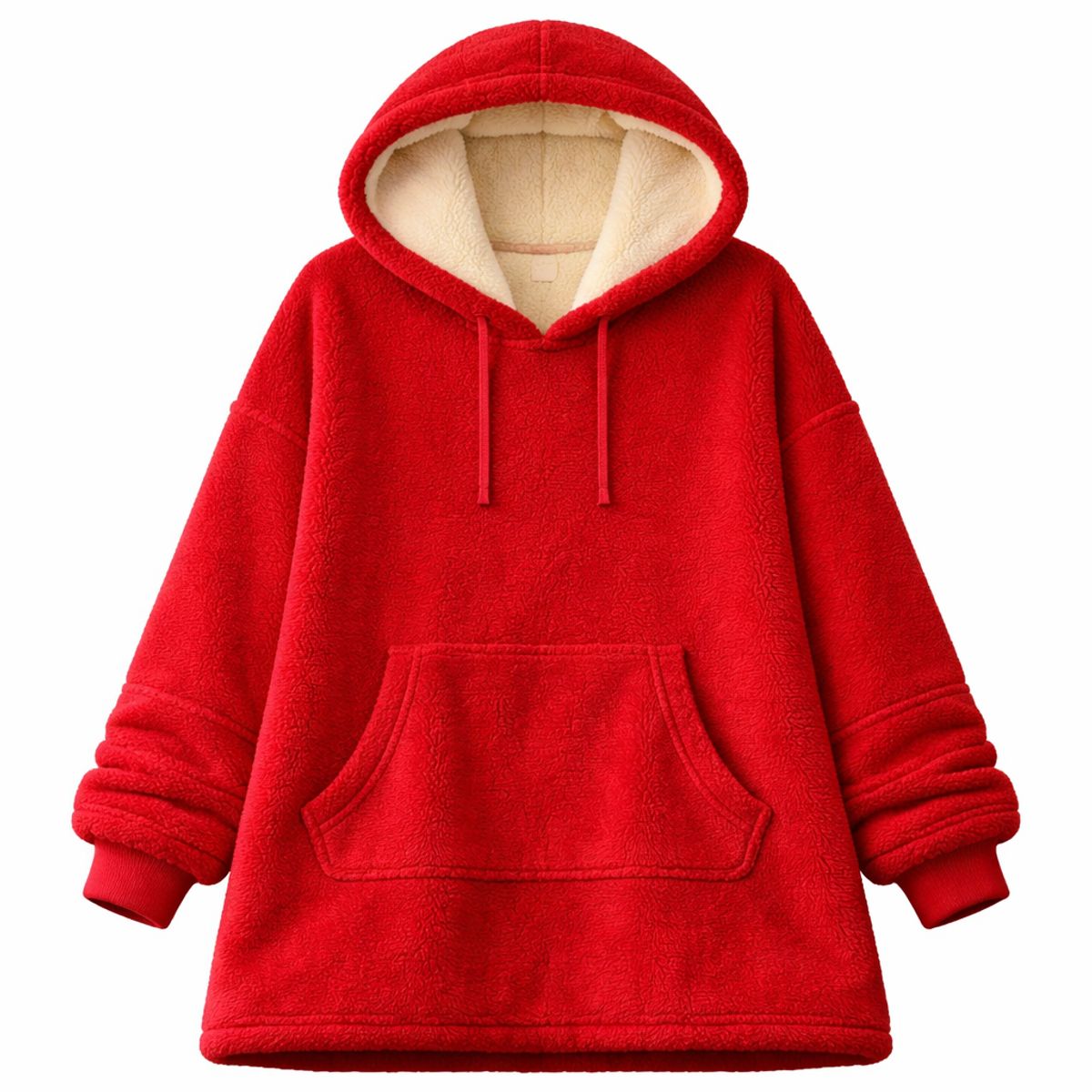 MOVI - Polerón Sherpa Oversize con Capucha Unisex Invierno - Color  Gris