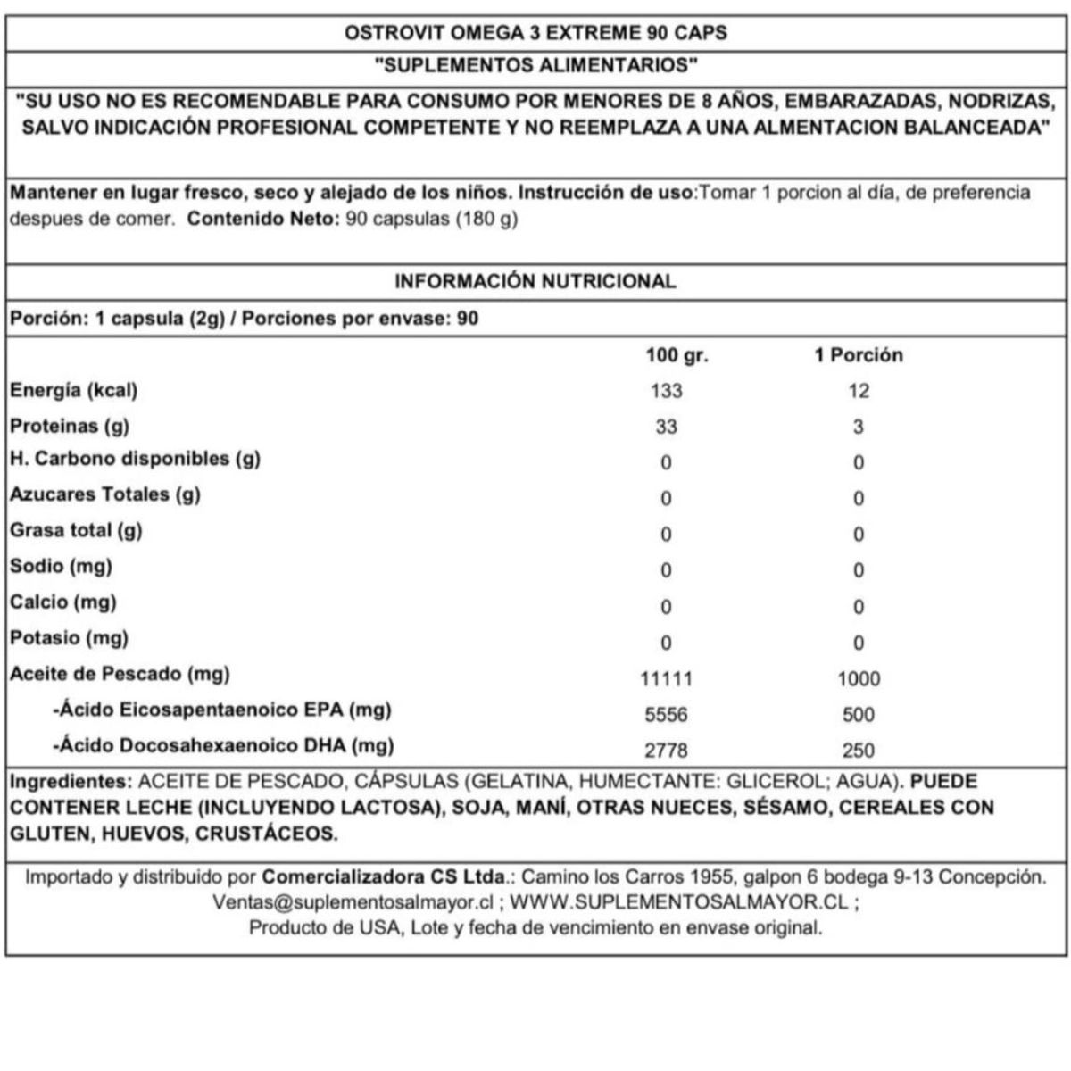 OSTROVIT - Omega 3 Extreme 90 Caps OSTROVIT