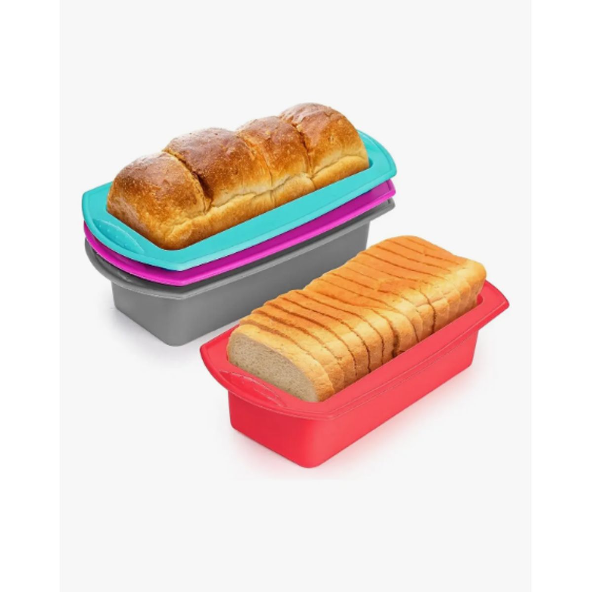 GENERICO - 4 Moldes De Silicona Para Pan Repostería Pasteleriacl Cocina