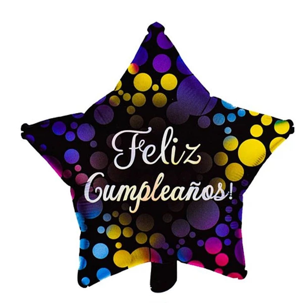 GENERICO - Globo metálico estrella feliz cumpleaños 45cm