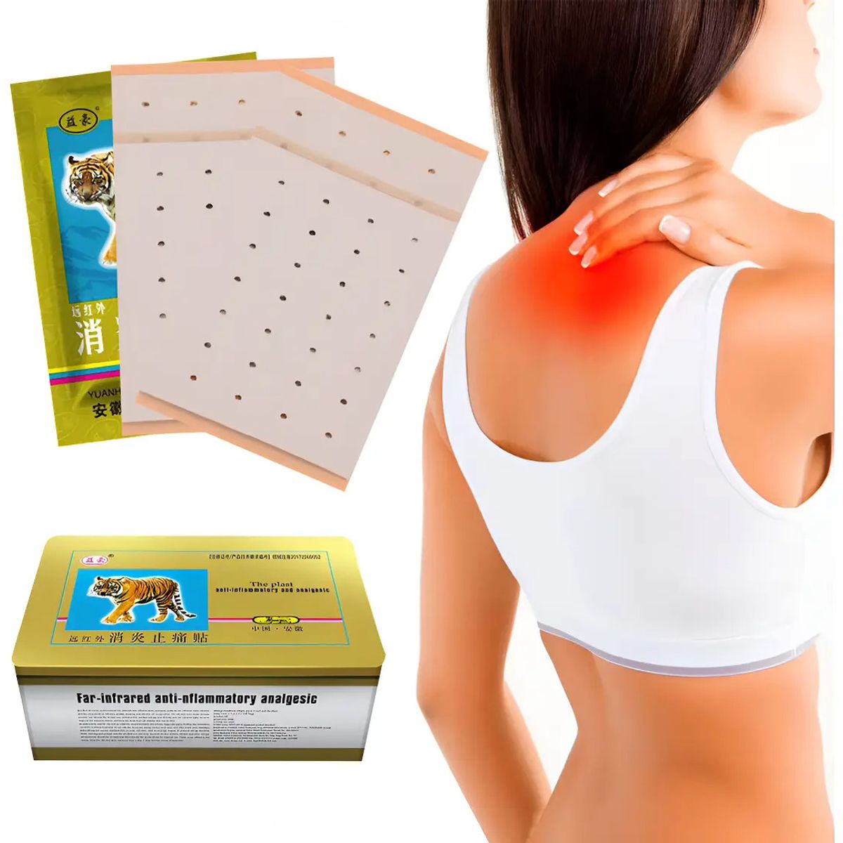 GENERICO - 400 Parches Alivio Artritis Calor Dolores Musculares Lumbar