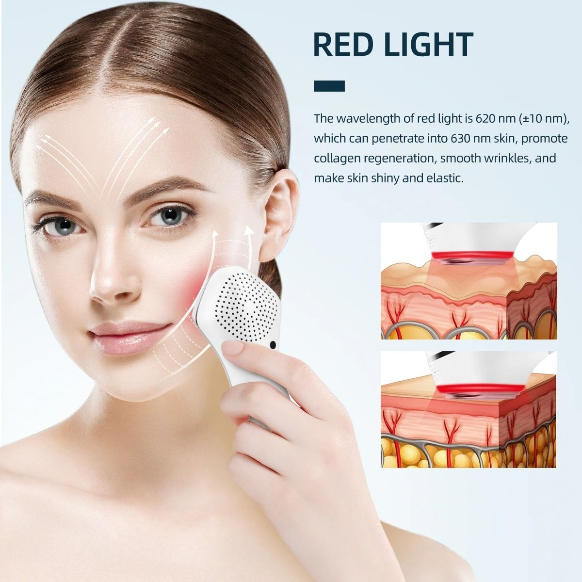 GENERICO - Masajeador Facial Eléctrico Ultrasónico Crioterapia Control