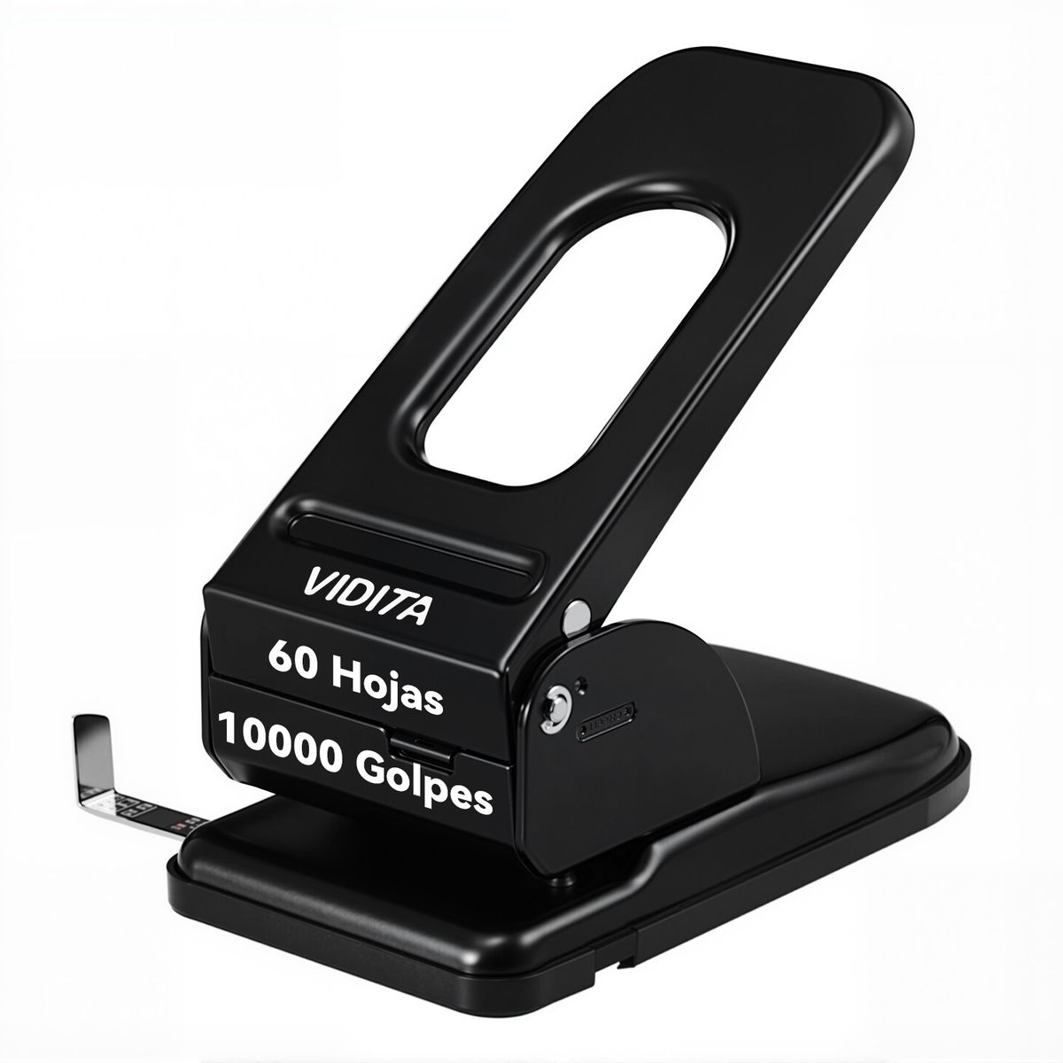 VIDITA - Perforadora Industrial Papel Pesada 2 Orificios Alta Resistencia Oficina 60 Hojas
