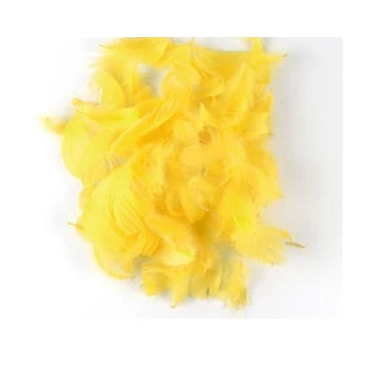 GENERICO - Plumas decorativas amarillas 100pcs