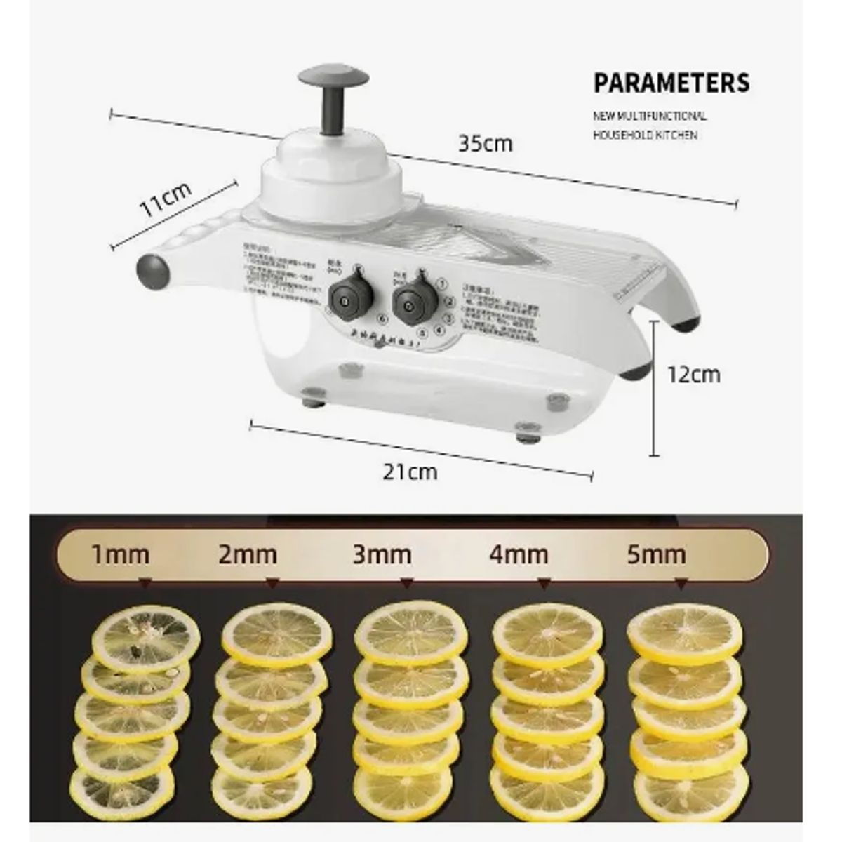 GENERICO - Cortador De Verduras Rallador Comercial Multi Adjustable