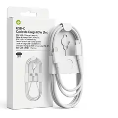 GENERICO - Cable Usb-c A Usb-c 60w 1 Metro Carga Rápida Blanco Trenzado
