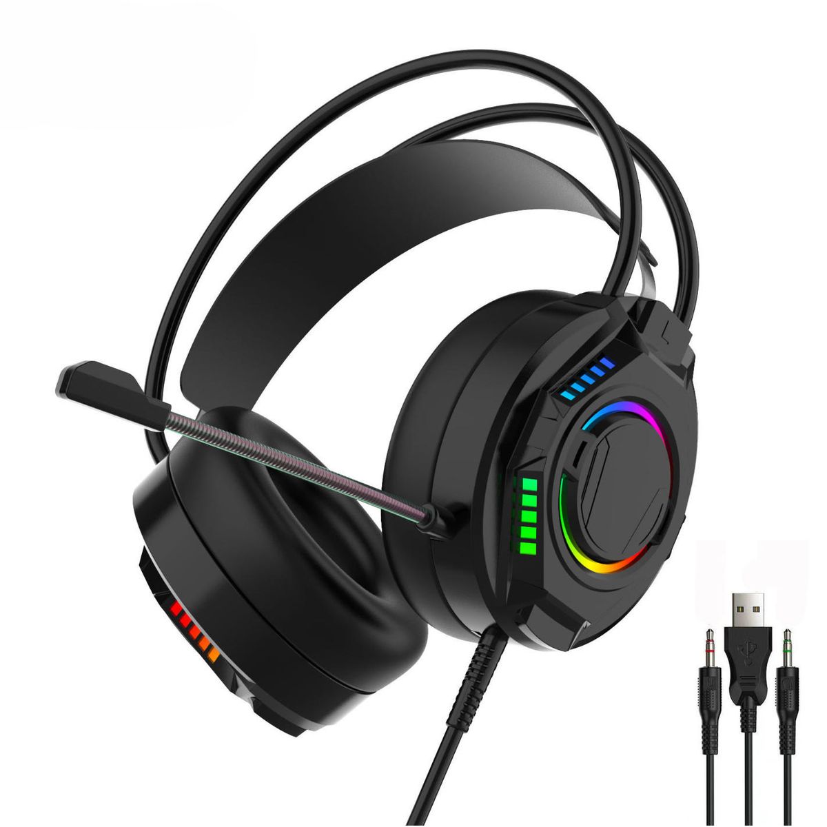 ATURE - Auriculares Para Computadoras Usb Cable 3.5 Plug