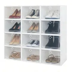 SUPERCENTER - Caja Armario Organizador De Zapato Plegable Plástico 12uds